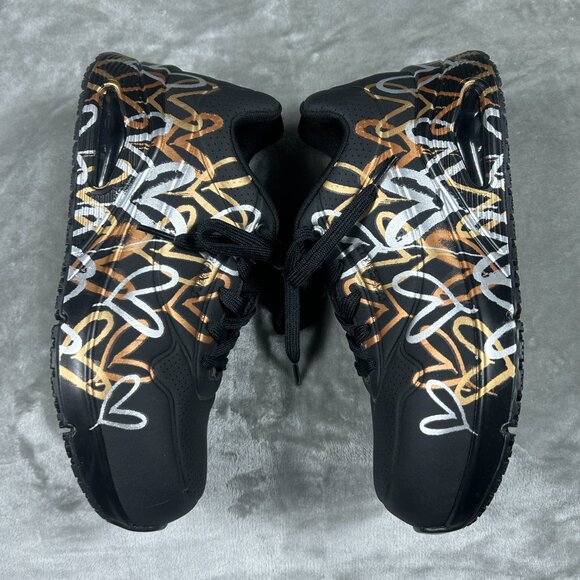 Skechers Shoes Women's 9 JGoldcrown Metallic Love Black Gold Slip Resistant - Picture 7 of 11